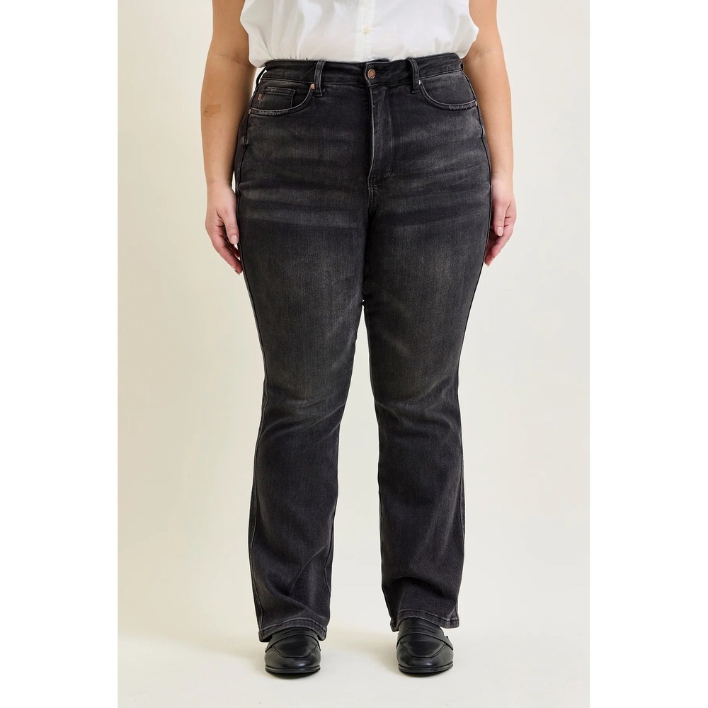 Judy Blue Womens 20W Short High Rise Bootcut Jeans Washed Black JB88787‎ BK-S